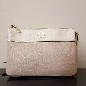 Kate Spade Beige and White Leather Clutch